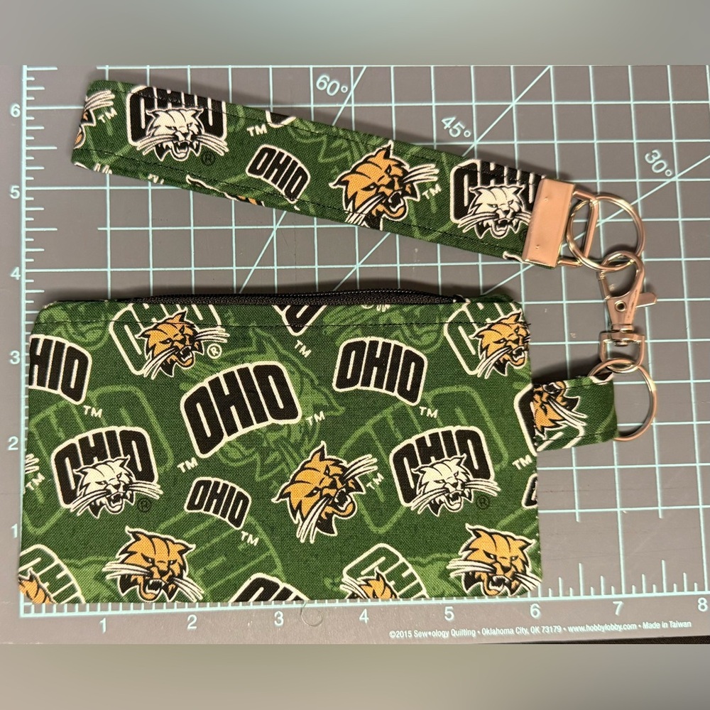Ohio Bobcats Green Wristlet Keychain